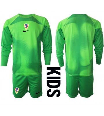 Croatia Goalkeeper Replica Home Stadium Kit for Kids World Cup 2022 Long Sleeve (+ pants)